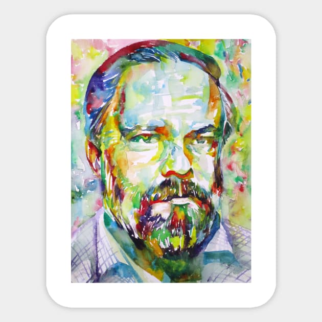 PHILIP K. DICK watercolor portrait .2 Sticker by lautir